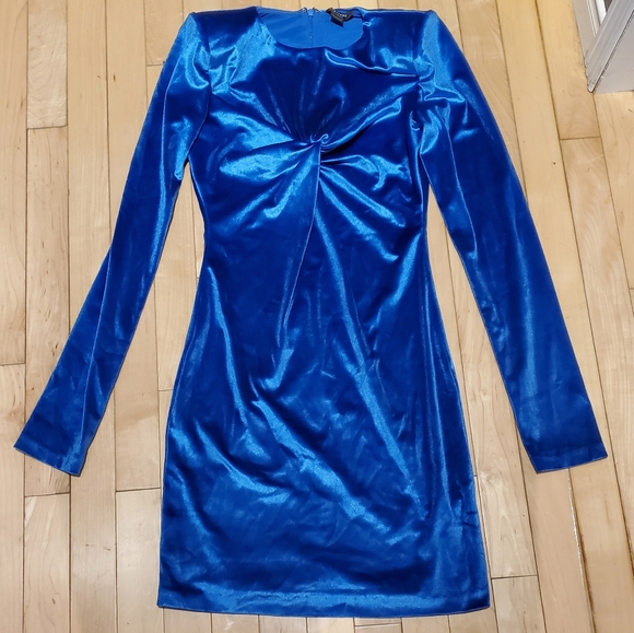 Stunning 😍 MARCIANO Limo Scene blue Velour Bodycon Dress (size small) - Picture 6 of 7